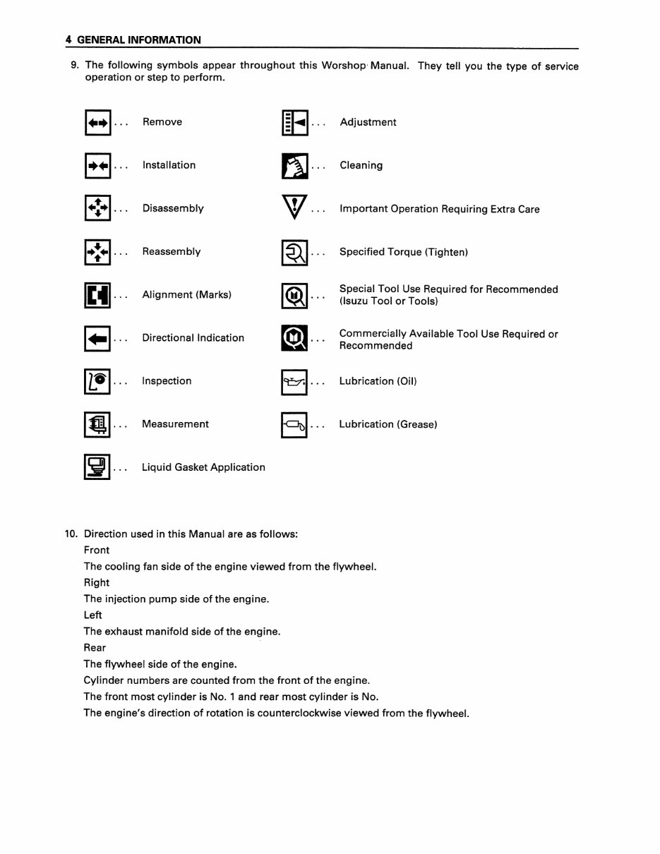 Isuzu 3LA1/3LB1/3LD1 Diesel Engines OEM Service & Repair Manual preview img 9