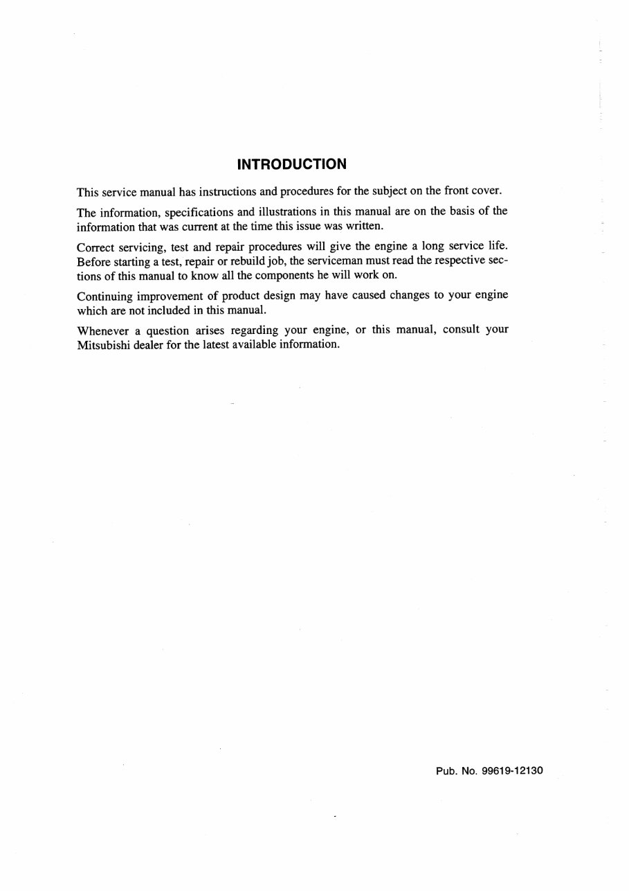MITSUBISHI Engine SL S3L S3L2 S4L S4L2 Workshop Shop Manual preview img 3