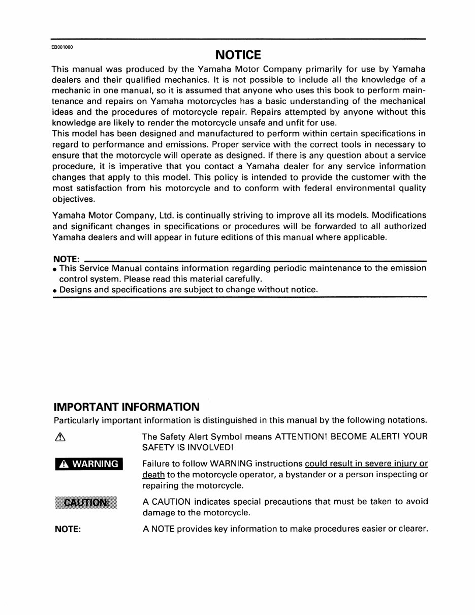 1997-2007 Yamaha YZF600R Thundercat YZF 600R Service Manual preview img 3