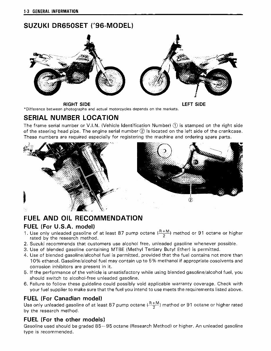 1996 1997 1998 1999 2000 2001 2002 2003 2004 2005 2006 2007 2008 2009 Suzuki DR650SE models Factory Service Manual preview img 10
