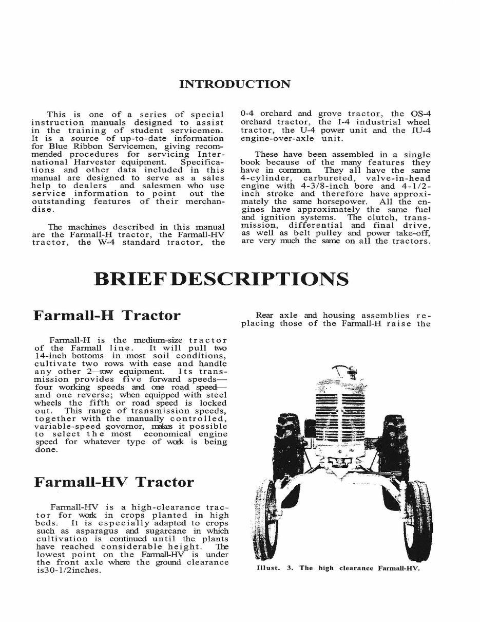 1939-1953 McCormick Farmall H/HV Tractors OEM Service & Repair Manual (+ Owners Manual & Parts Catalog) preview img 5