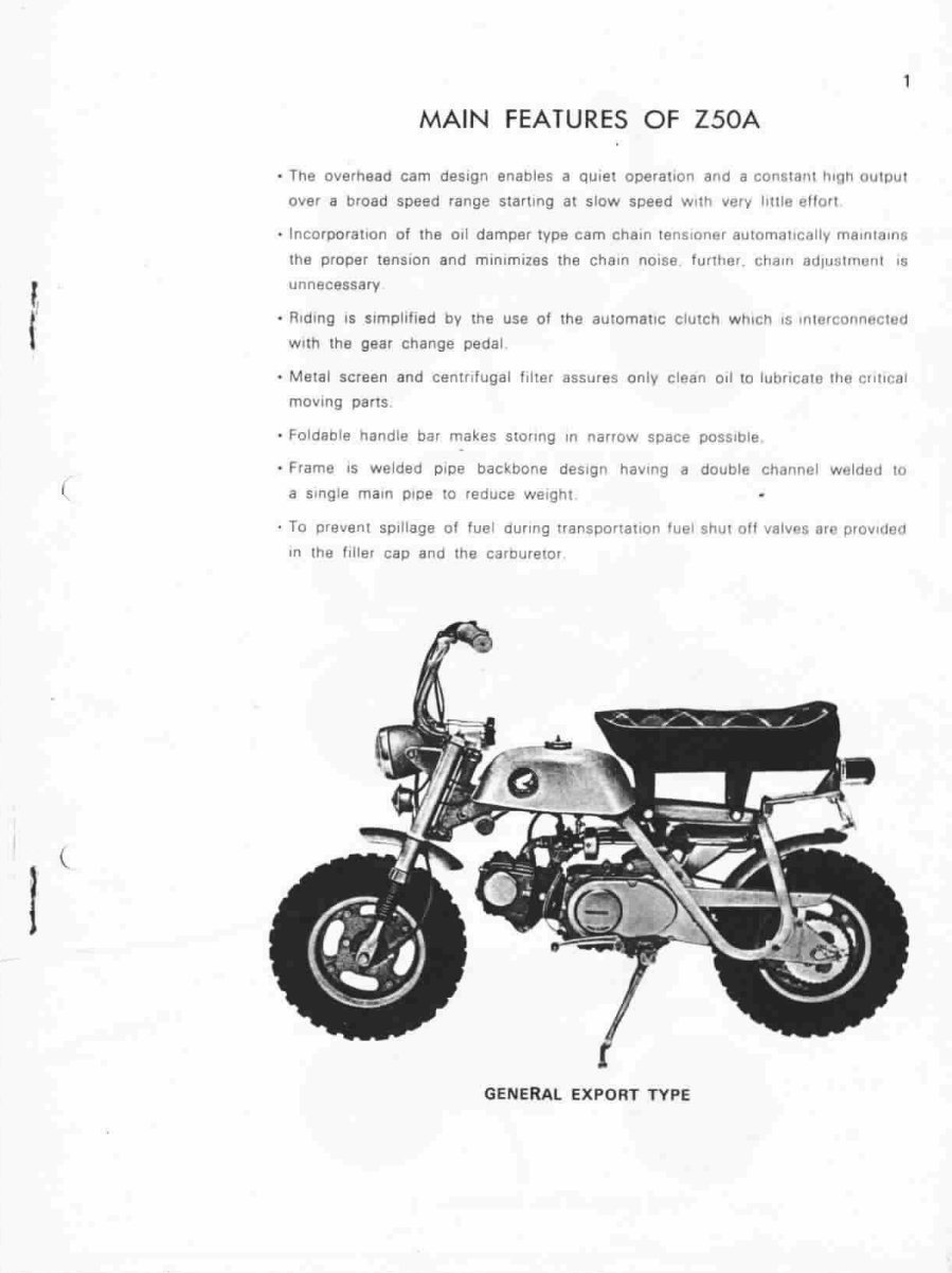 HONDA Z50R Z50A Motorcycle Service & Repair Manual (1970 to 1981) - ! preview img 3