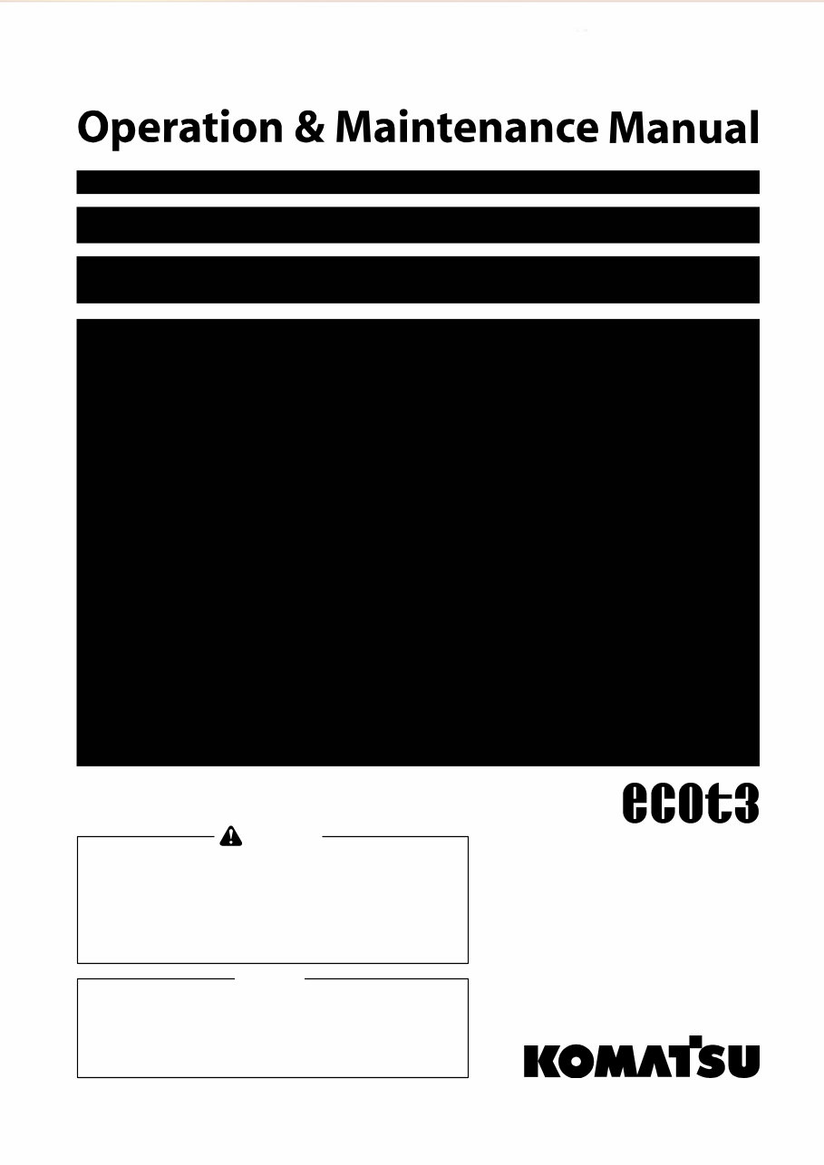 KOMATSU PC300-6, PC300LC-6, PC350-6, PC350LC-6 Hydraulic Excavator Operation & Maintenance Manual (S/N: 33001 and up, 12001 and preview img 1