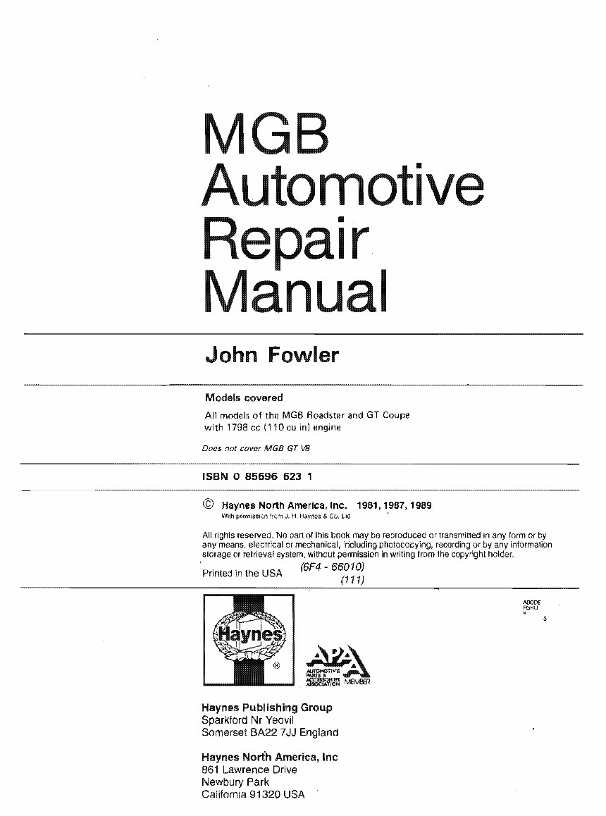 1962-1980 MG MGB Service & Repair Manual preview img 3