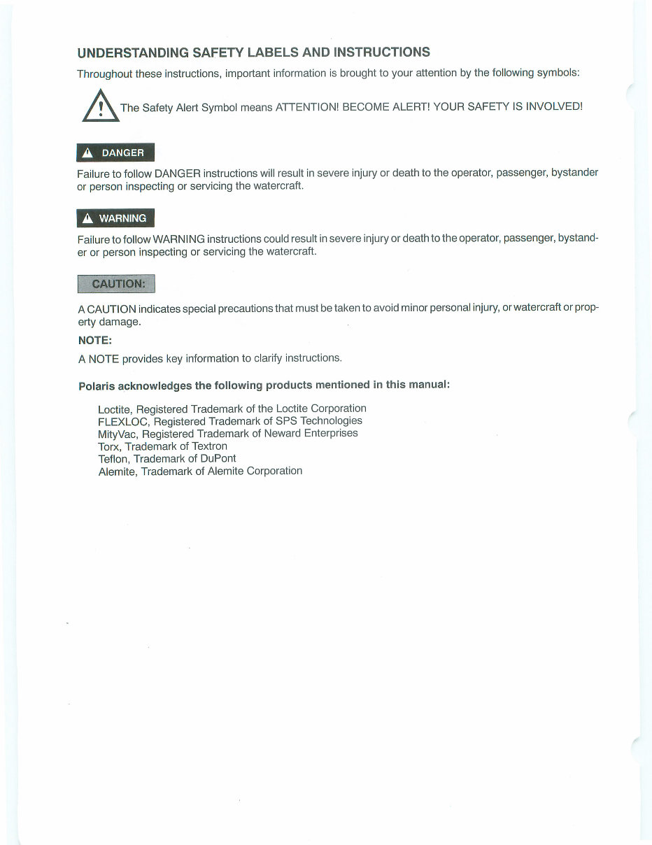 2001 Polaris Watercraft Jet Ski Service Manual preview img 3