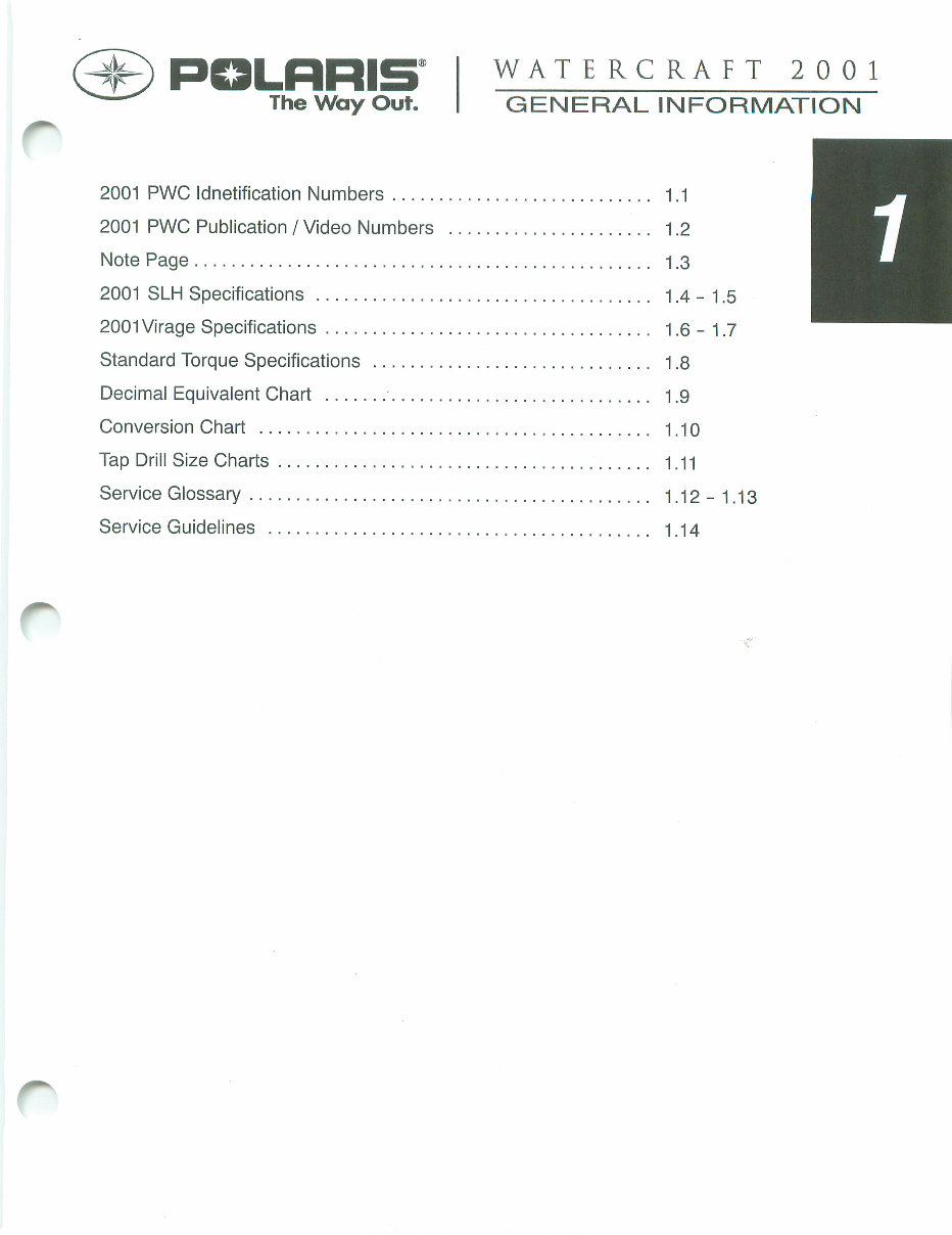 2001 Polaris Watercraft Jet Ski Service Manual preview img 5