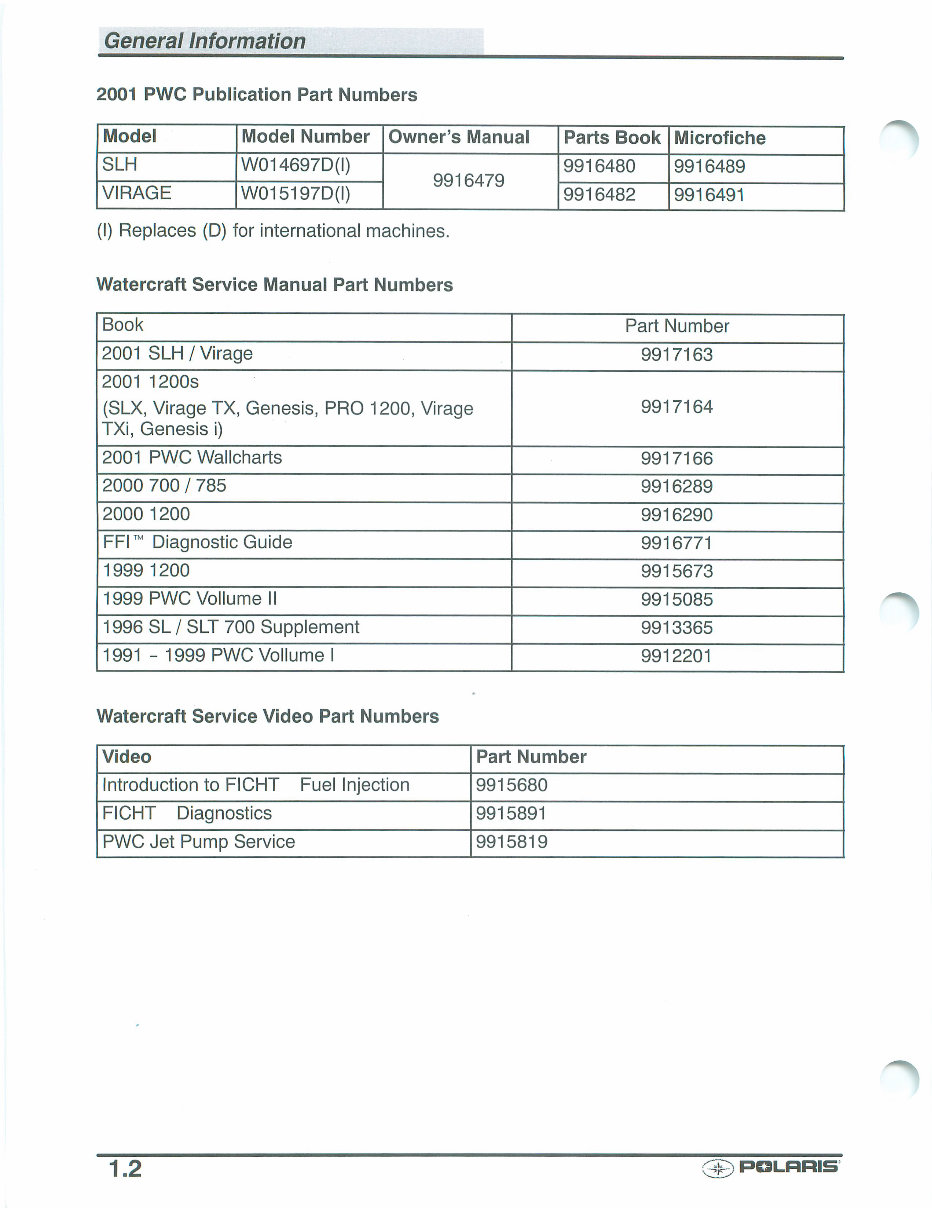 2001 Polaris Watercraft Jet Ski Service Manual preview img 7