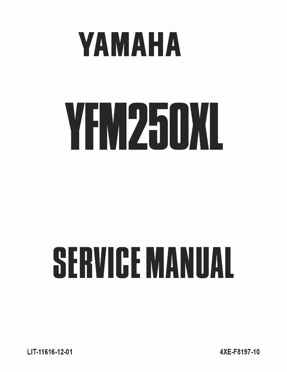 1999-2004 Yamaha Beartracker YFM250XL ATV OEM Service & Repair Manual preview img 1