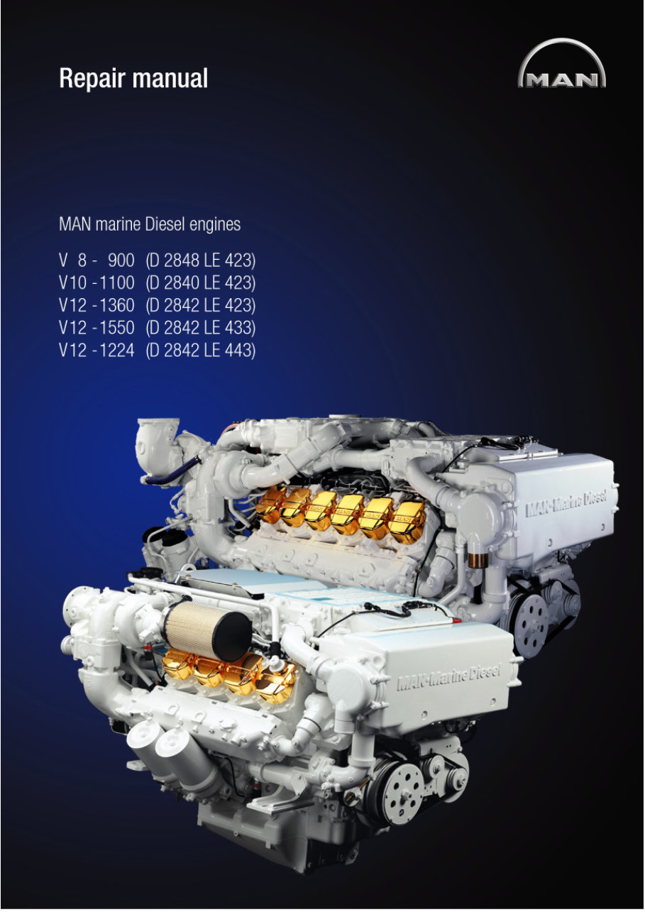 Man Marine Diesel Engine V8-900 V10-1100 V12-1360 V12-1550 V12-1224 Workshop Service Repair Manual preview img 1
