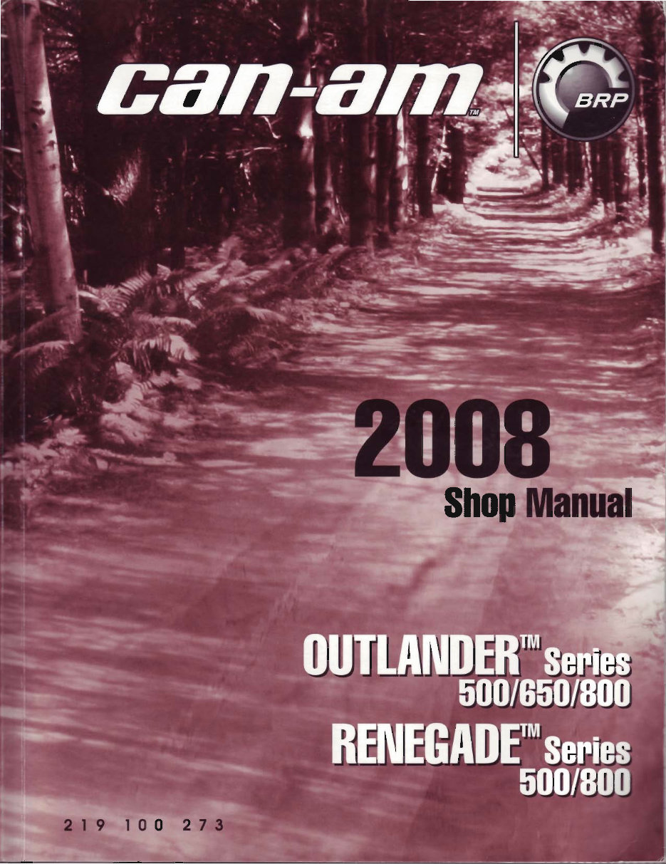 2007-2008 Can-Am Outlander/Renegade Series ATVs (500/650/800) OEM Service & Repair Manual preview img 1