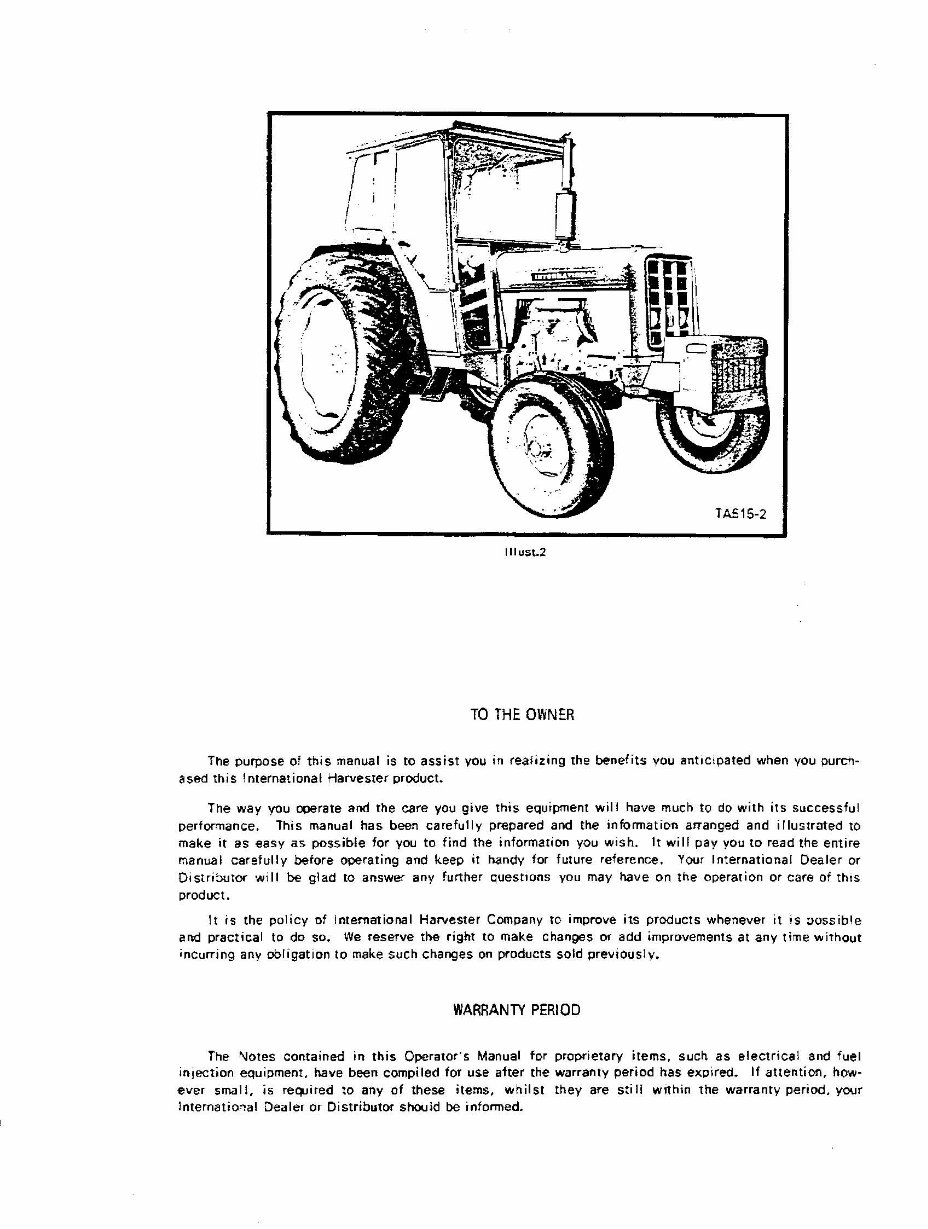 International 454, 474, 475, 574,674 Tractor OPS Manual preview img 2
