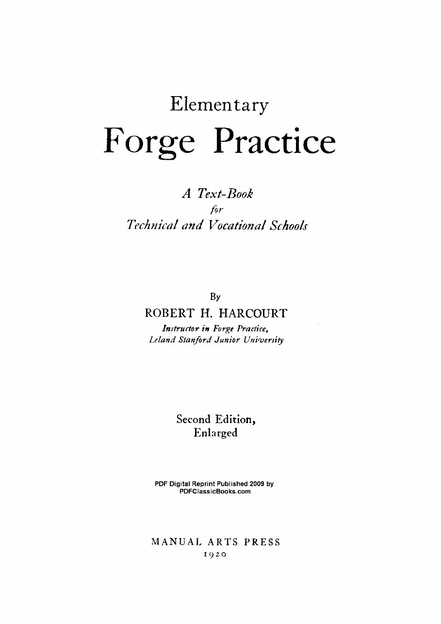 A Textbook of Elementary Forging Practice preview img 1