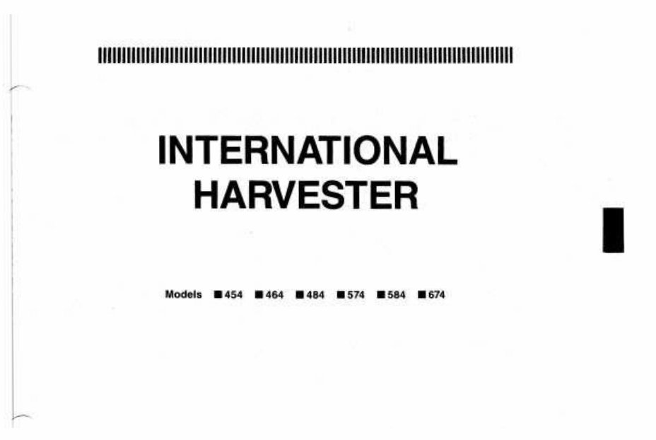 International Harvester Tractors (Series 454/464/484/574/584/674) OEM Service & Repair Manual preview img 1