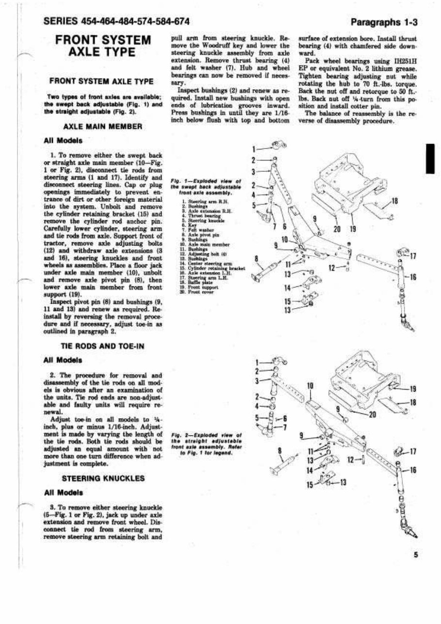 International Harvester Tractors (Series 454/464/484/574/584/674) OEM Service & Repair Manual preview img 5