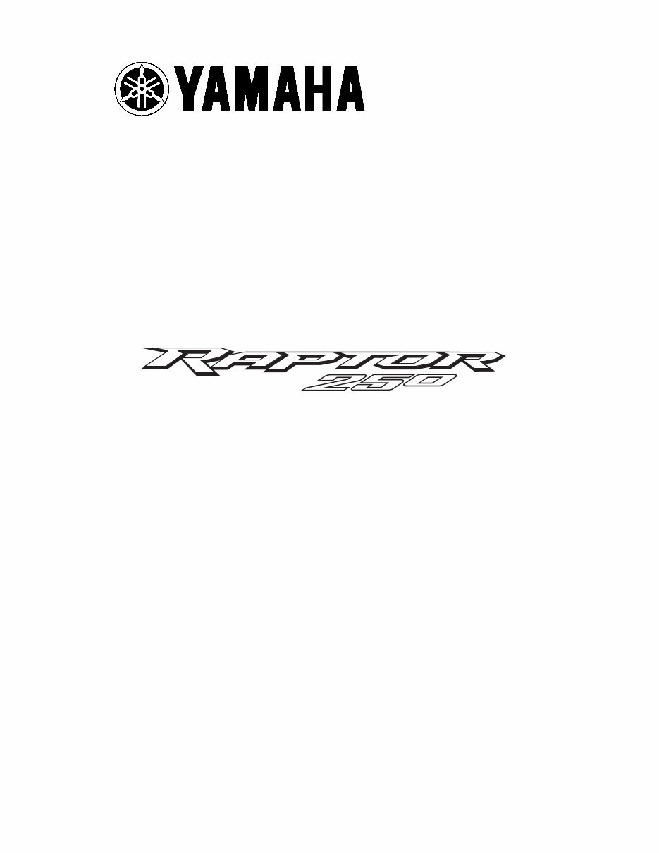 YAMAHA RAPTOR 250 YFM240 Service Repair Manual 2008 ONWARD preview img 1