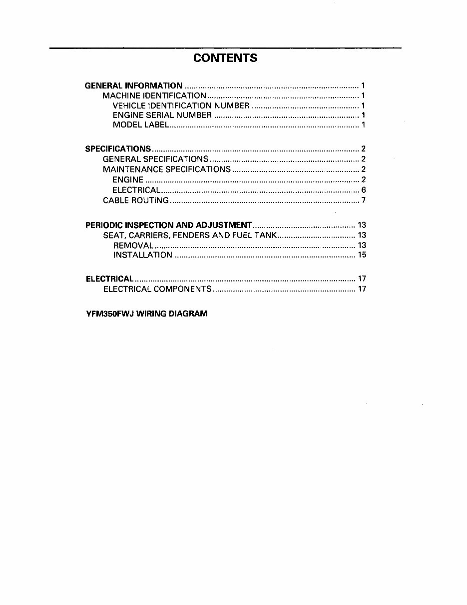 1987-2005 Yamaha Big Bear 350 2WD/4WD (YFM350FW) OEM Service & Repair Manual preview img 7