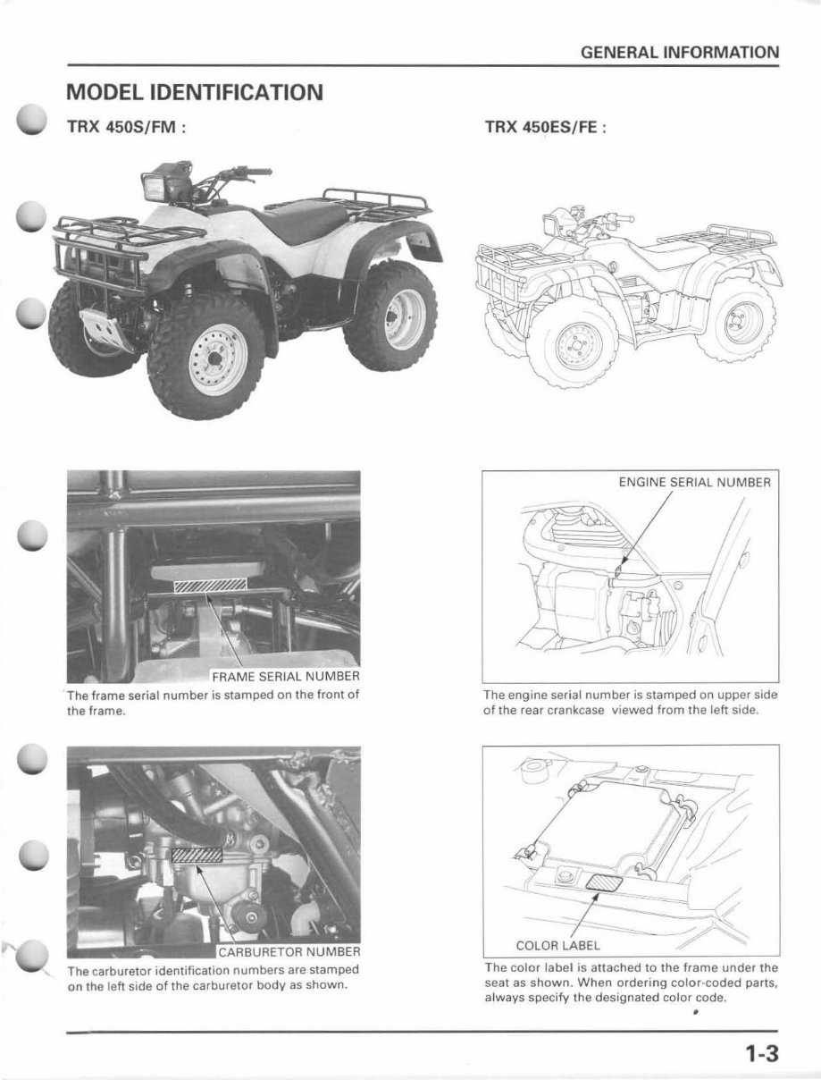1998-2004 Honda Fourtrax Foreman (TRX450S/FM) Service & Repair Manual preview img 7