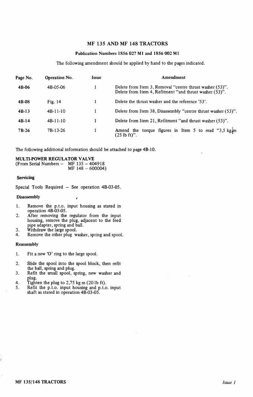 Massey Ferguson MF135 MF148 Tractor Service & Repair Manual preview img 3