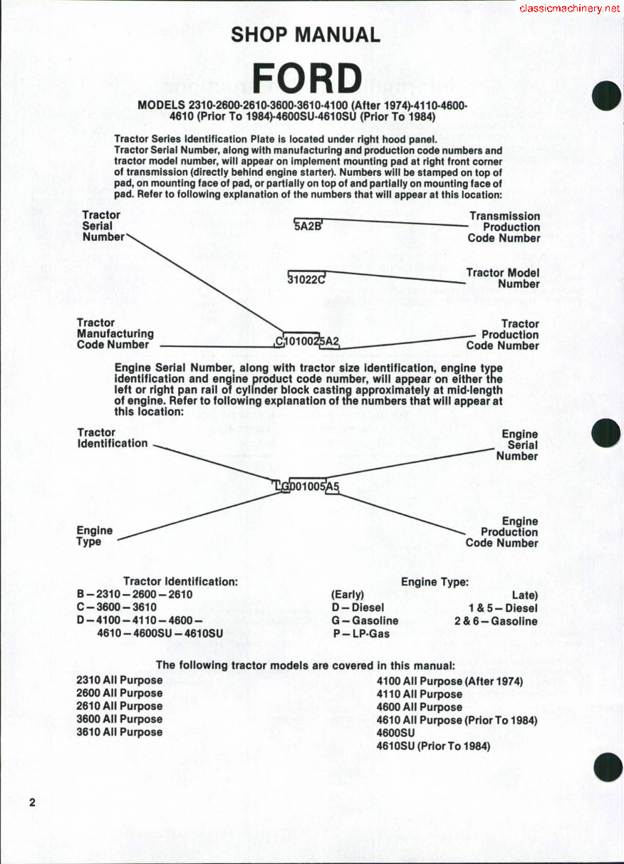 Ford 2600 Tractor Factory Service Repair Manual preview img 1