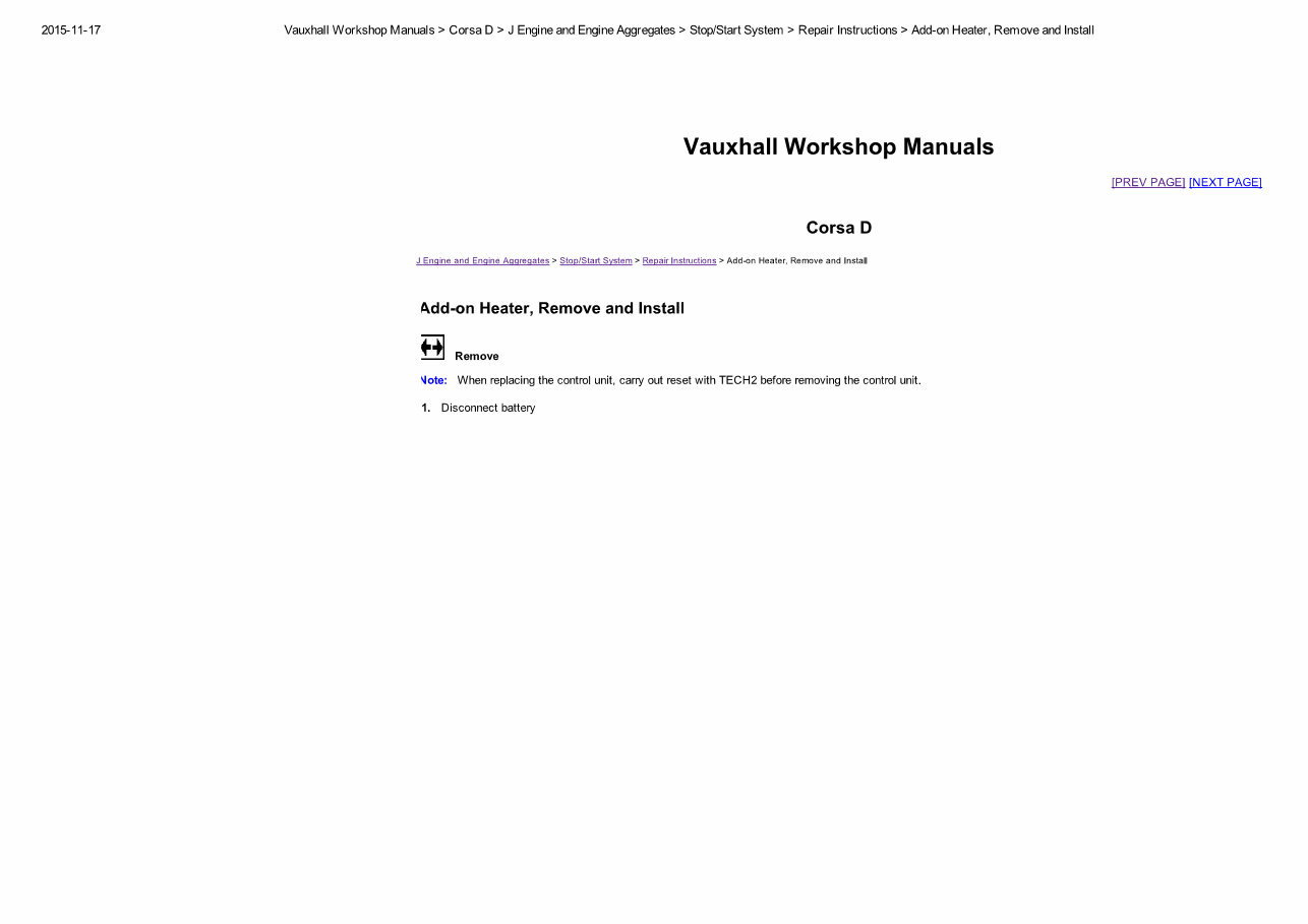 2009 VAUXHALL CORSA D Service and Repair Manual preview img 1