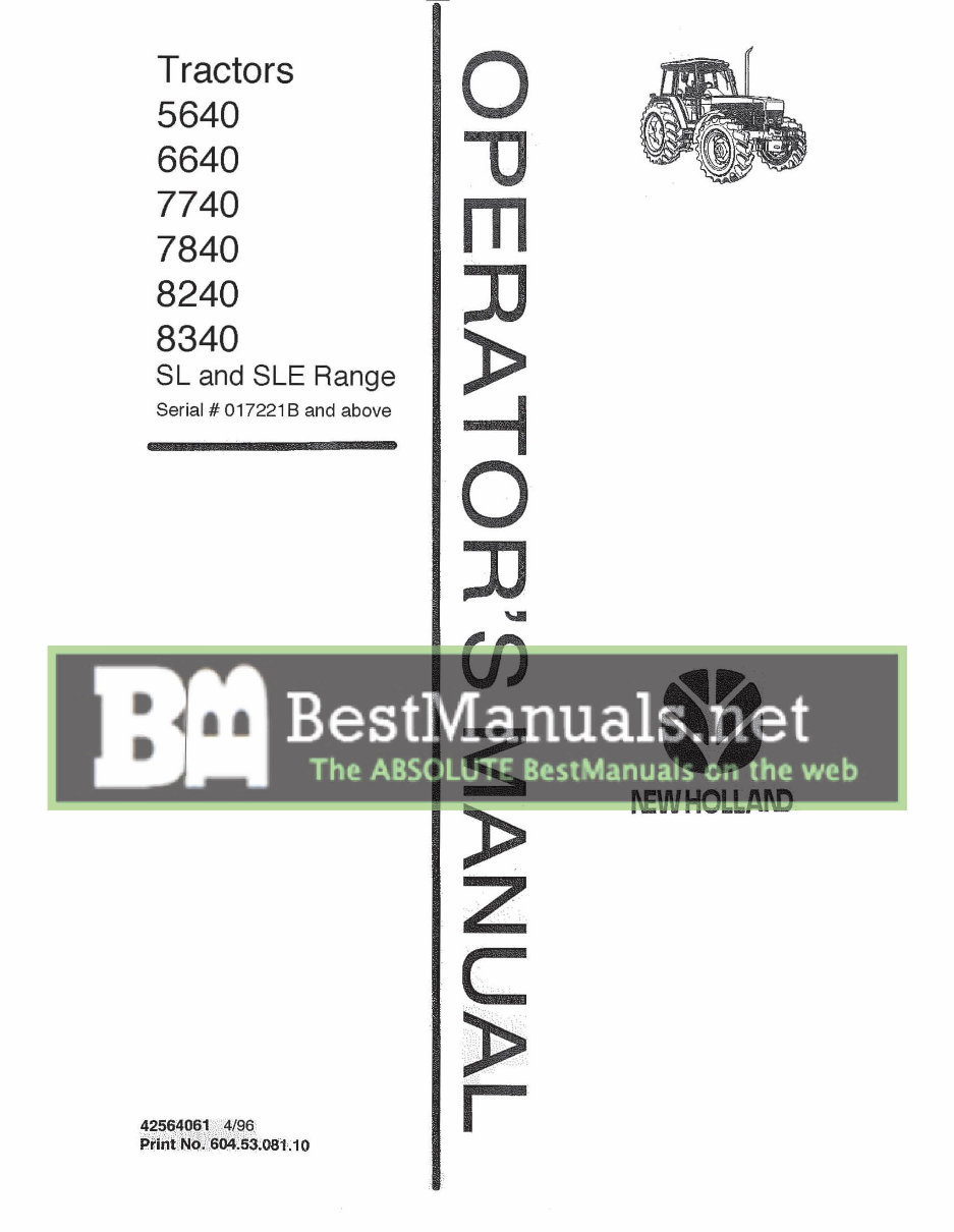 Ford New Holland 7740 Tractor Tractors Operators Owner Instruction Manual - IMPROVED - preview img 1