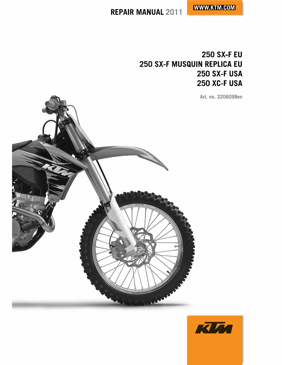 2011 KTM 250 SX-F Service & Repair Manual preview img 1