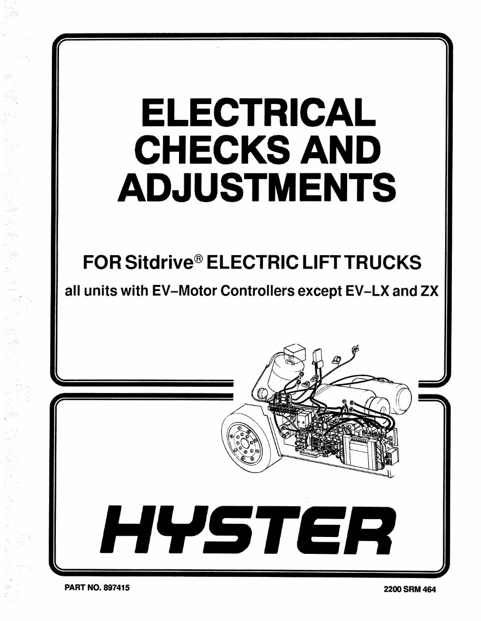 HYSTER E20B , E25B , E30BS Electric Forklift Service Repair Manual