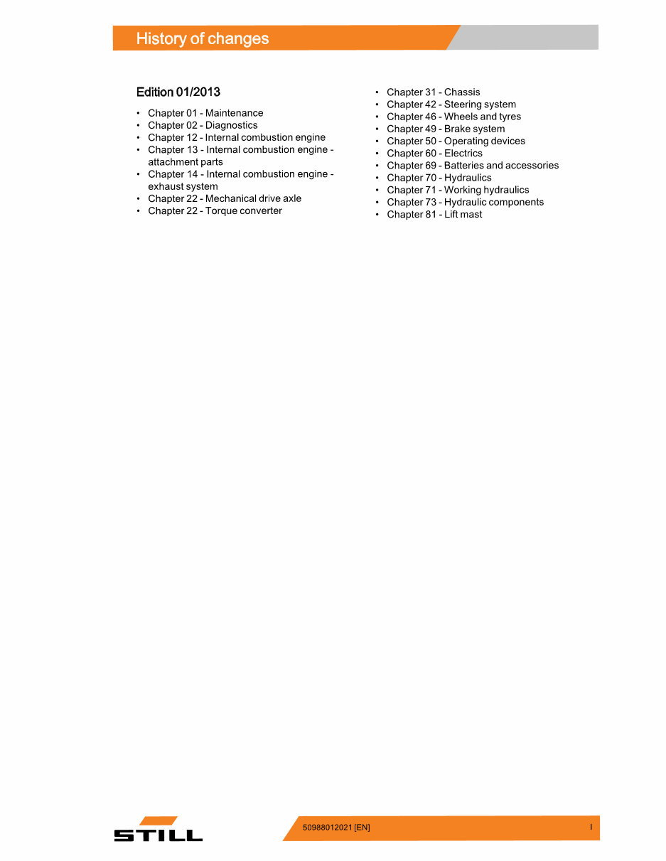 Still RC40-16, RC40-17, RC40-18, RC40-20, RC40-25, RC40-30, RC40-33, RC40-35 Diesel / LPG Forklift Trucks Service Repair Worksho preview img 3