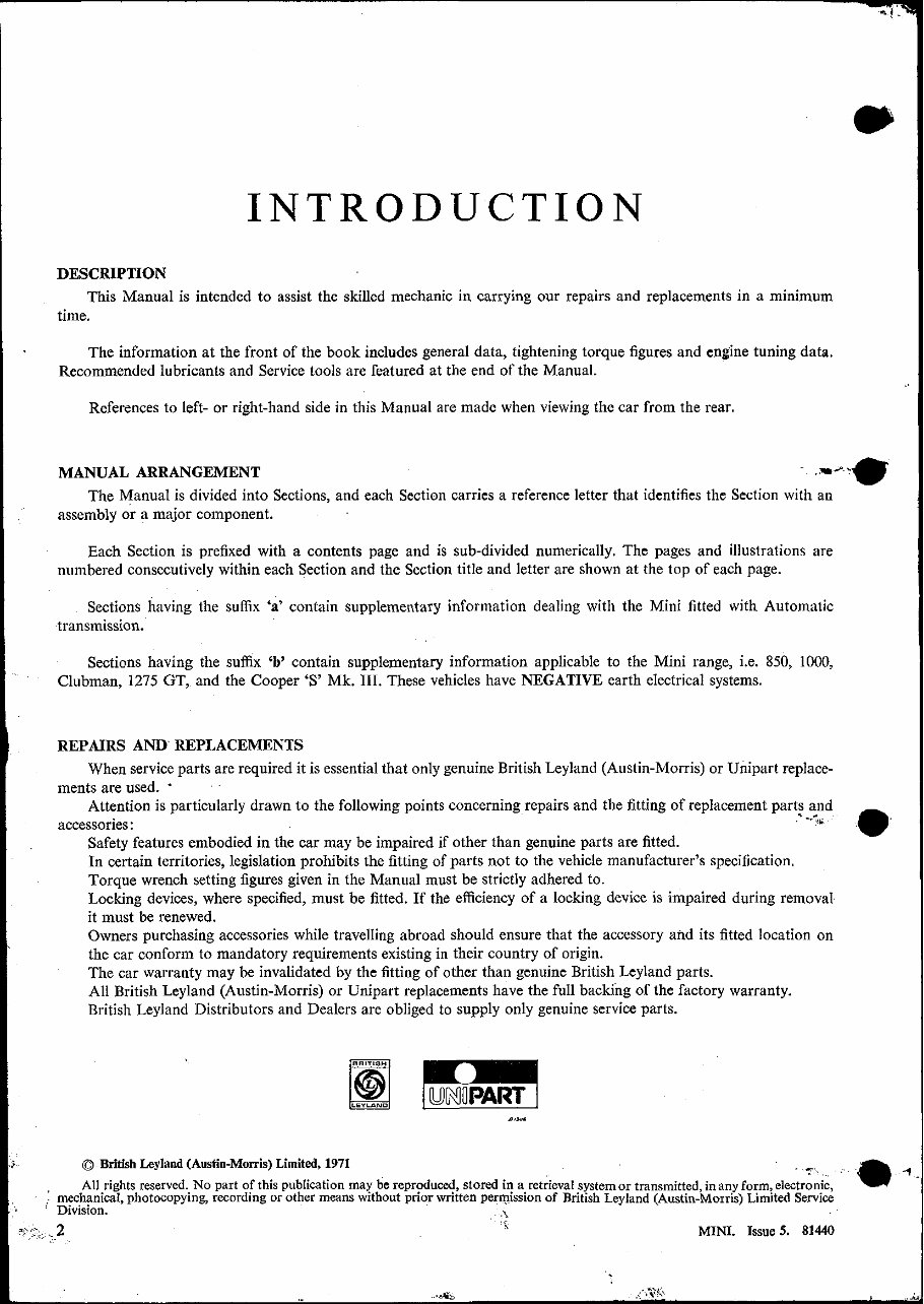 1964-1989 MINI Moke Service & Repair Manual preview img 2
