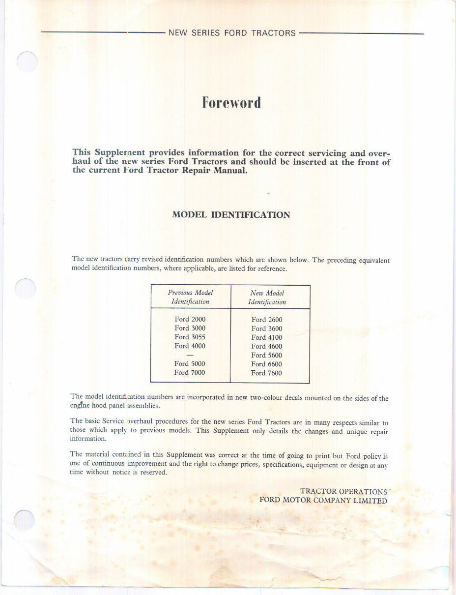 Ford Tractor 4600 Workshop Service Manual Repair preview img 1