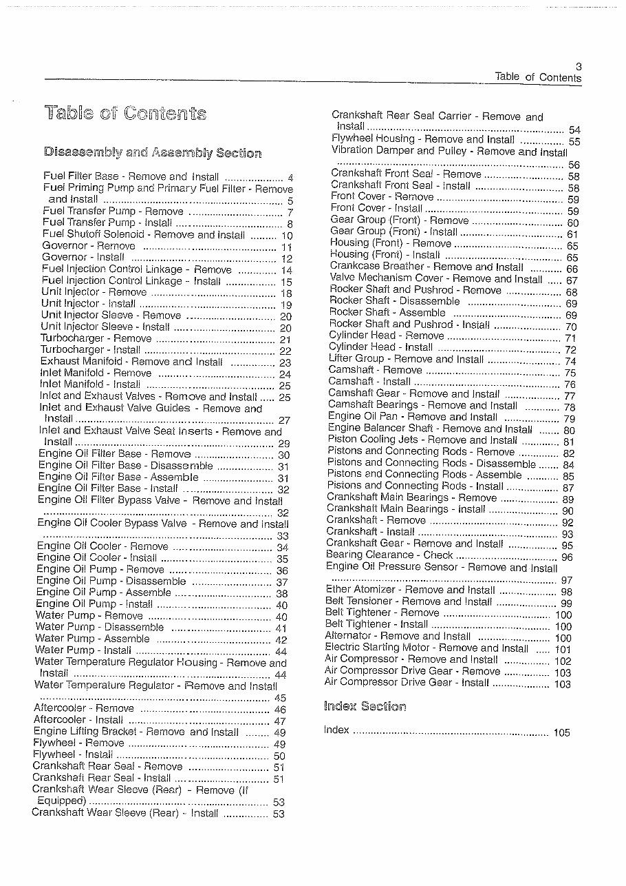 Caterpillar (CAT) 3114, 3116, 3126 Engines OEM Service & Repair Manual preview img 3