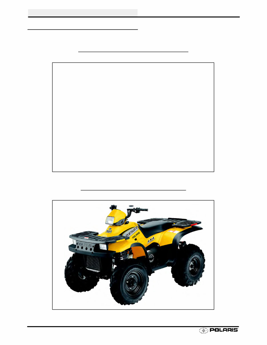 POLARIS SPORTSMAN 500 Service Manual 2001 preview img 8