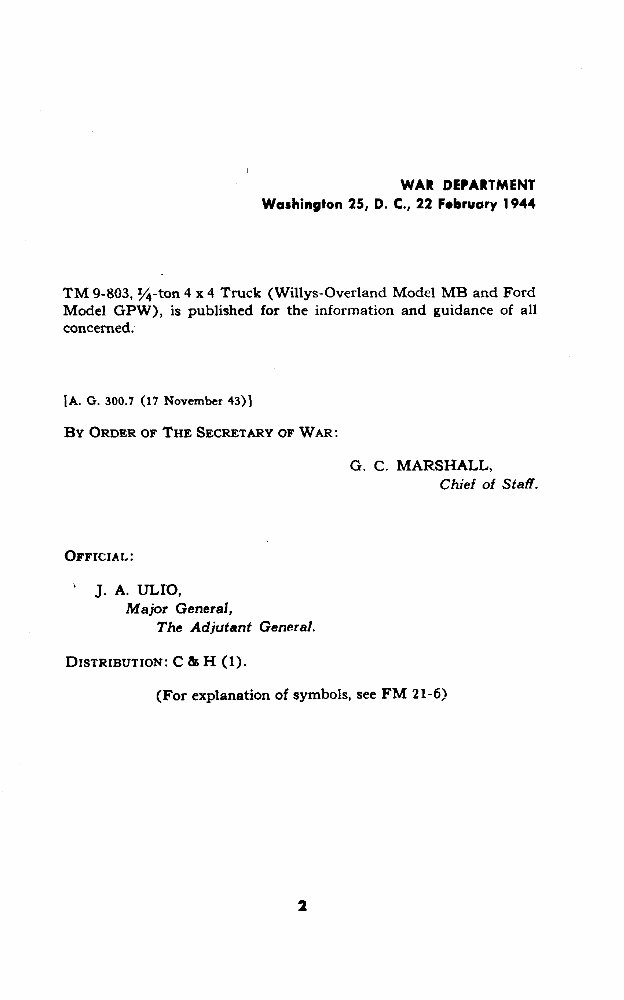 1941-1945 Willys Jeep GPW MB Service Manual preview img 2