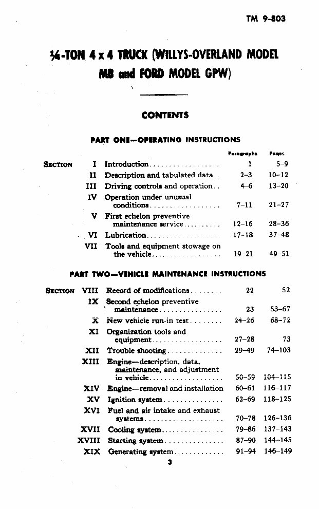 1941-1945 Willys Jeep GPW MB Service Manual preview img 3