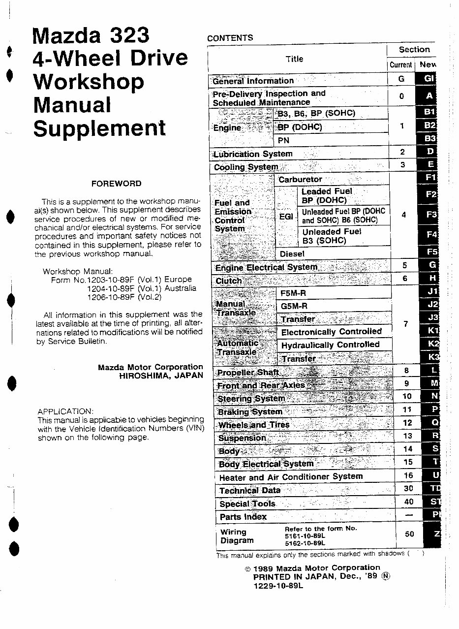 1992 Mazda 323 GTR Service & Repair Manual preview img 2