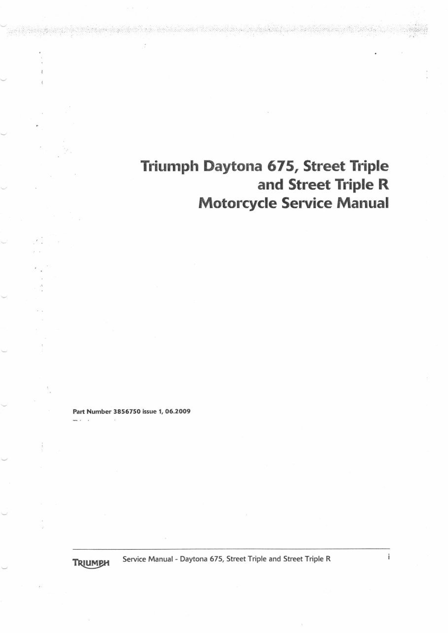2009-2013 Triumph Daytona 675 Street Triple/Street Triple R OEM Service & Repair Manual preview img 2