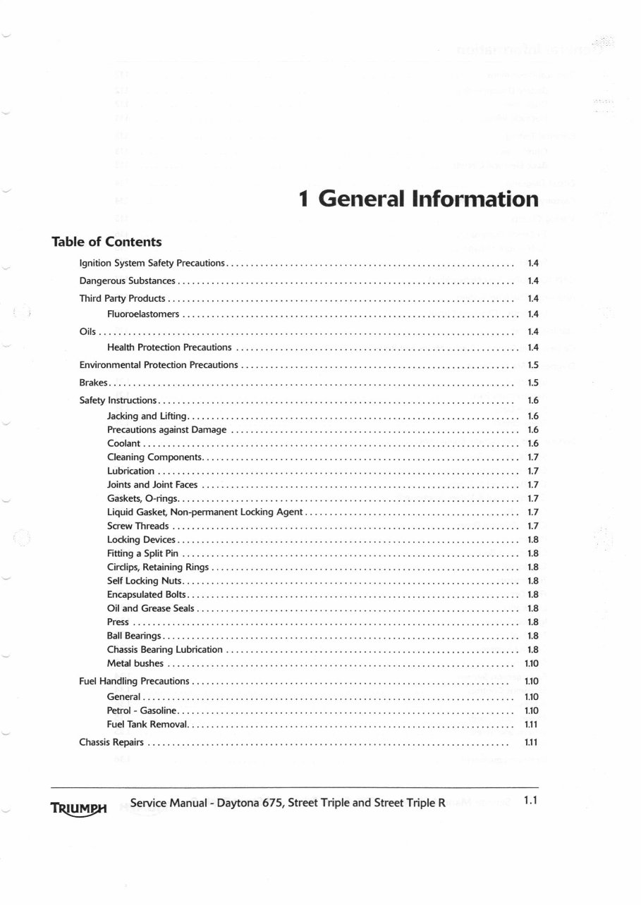 2009-2013 Triumph Daytona 675 Street Triple/Street Triple R OEM Service & Repair Manual preview img 7