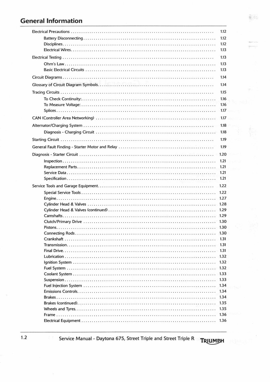 2009-2013 Triumph Daytona 675 Street Triple/Street Triple R OEM Service & Repair Manual preview img 8