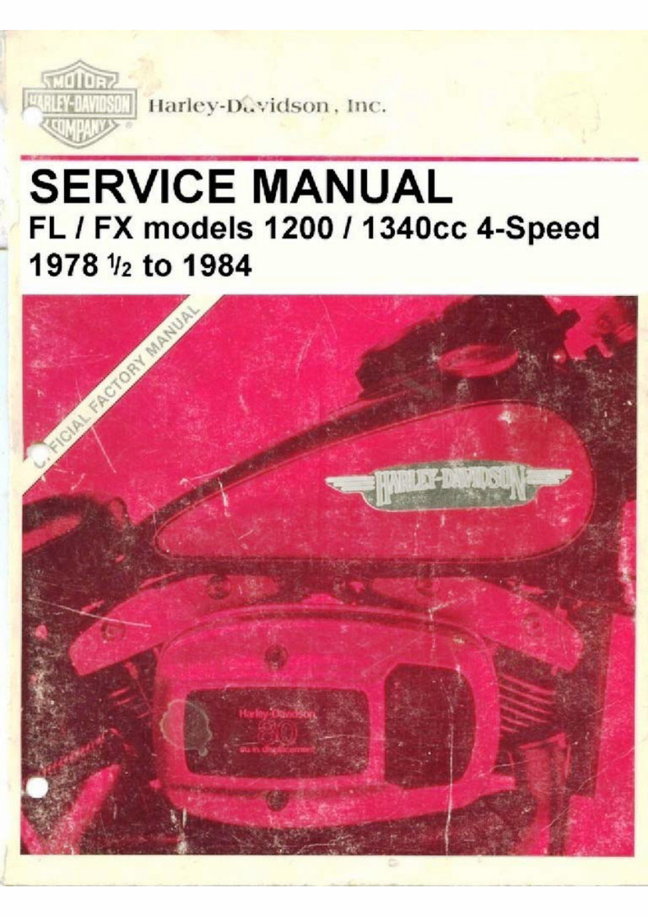Harley Davidson Shovelhead FLHS 1983 Service Repair Manual preview img 1