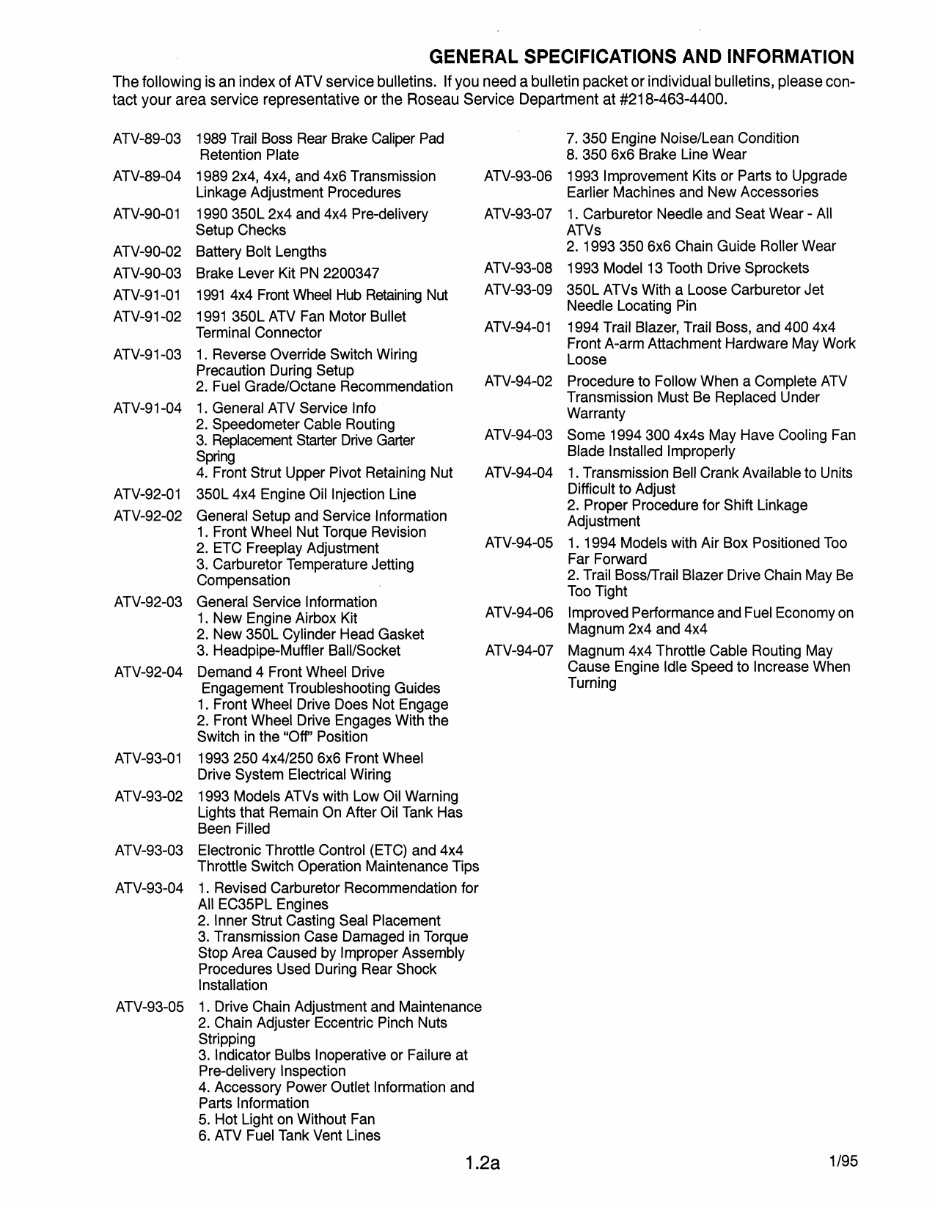 POLARIS 300 400 2X4 4X4 ATV Full Service & Repair Manual 1994-1995 preview img 8