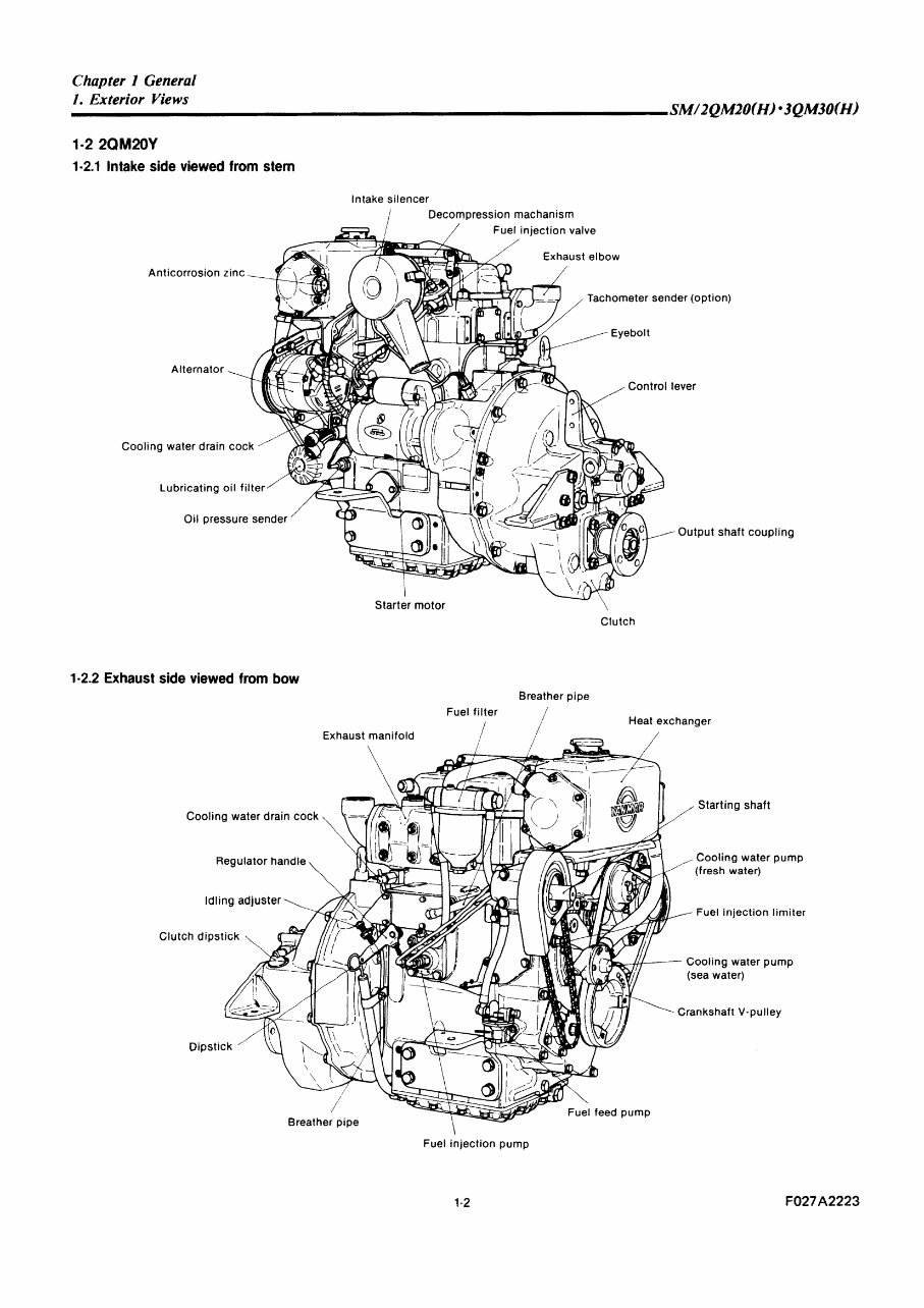 Yanmar 2QM20(H)/3QM30(H) Marine Diesel Engines OEM Service & Repair Manual preview img 7