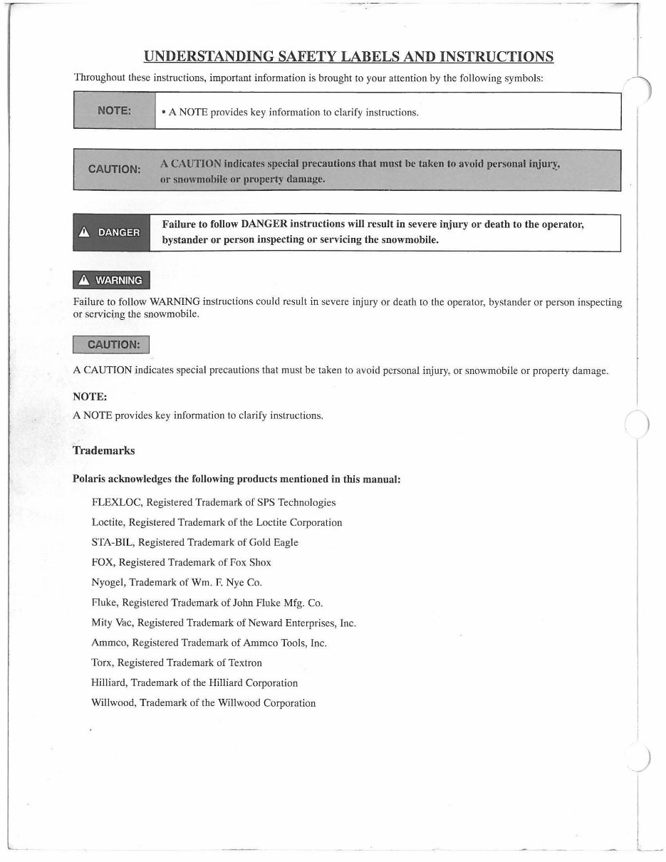 2005 Polaris Fusion 900 Service & Repair Manual preview img 2