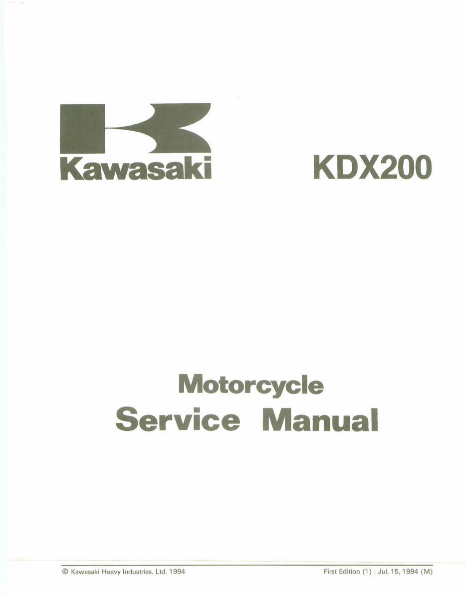 1998 1999 2000 Kawasaki KDX200 Service Repair Manual preview img 2