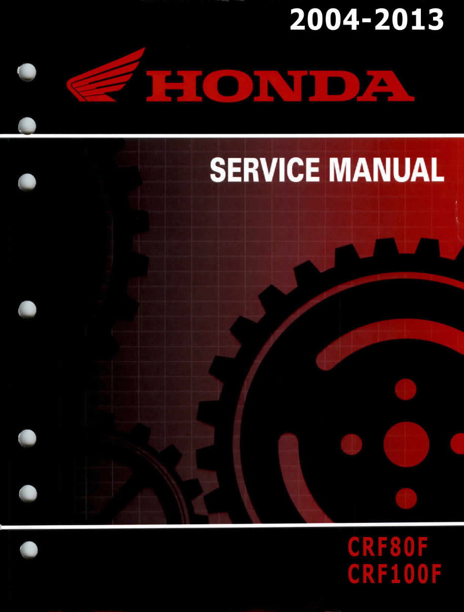 2004 - 2013 HONDA CRF80F CRF100F Repair Service Manual preview img 1