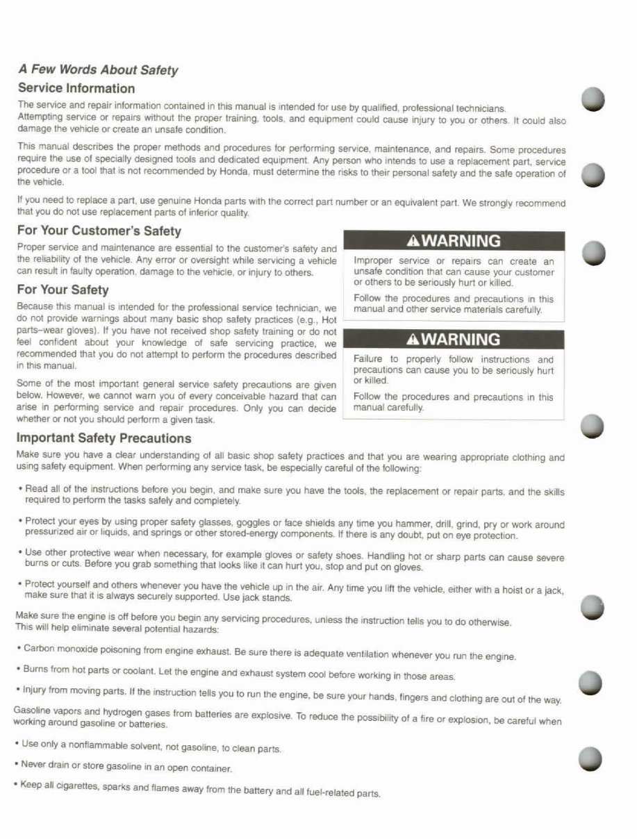 2004 - 2013 HONDA CRF80F CRF100F Repair Service Manual preview img 2