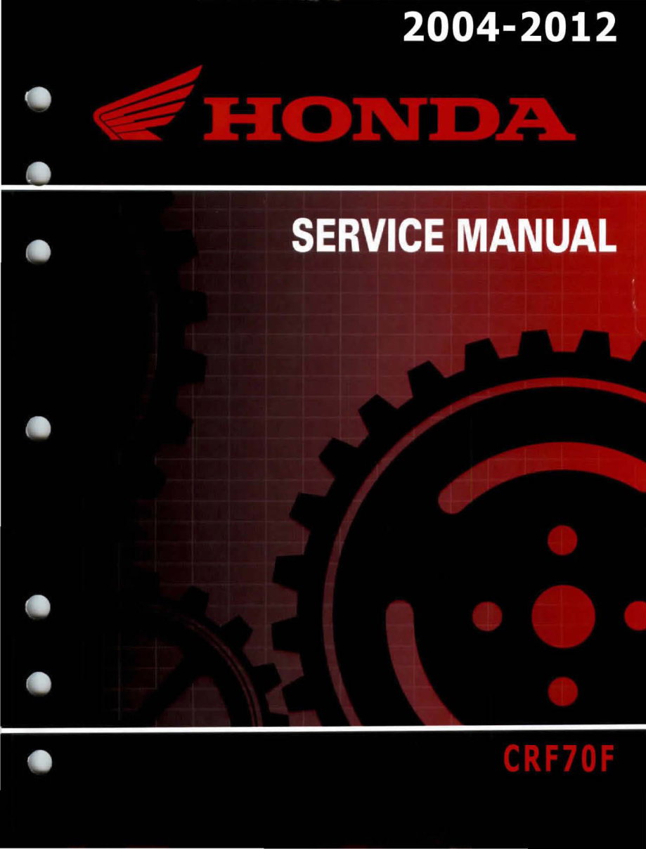 2007 HONDA CRF70F 4-STROKE Motorcycle Factory Service & Work Shop Manual preview img 1