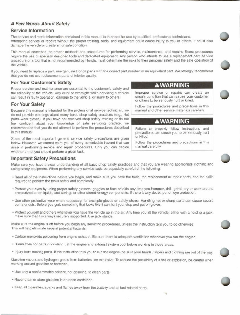 2007 HONDA CRF70F 4-STROKE Motorcycle Factory Service & Work Shop Manual preview img 2