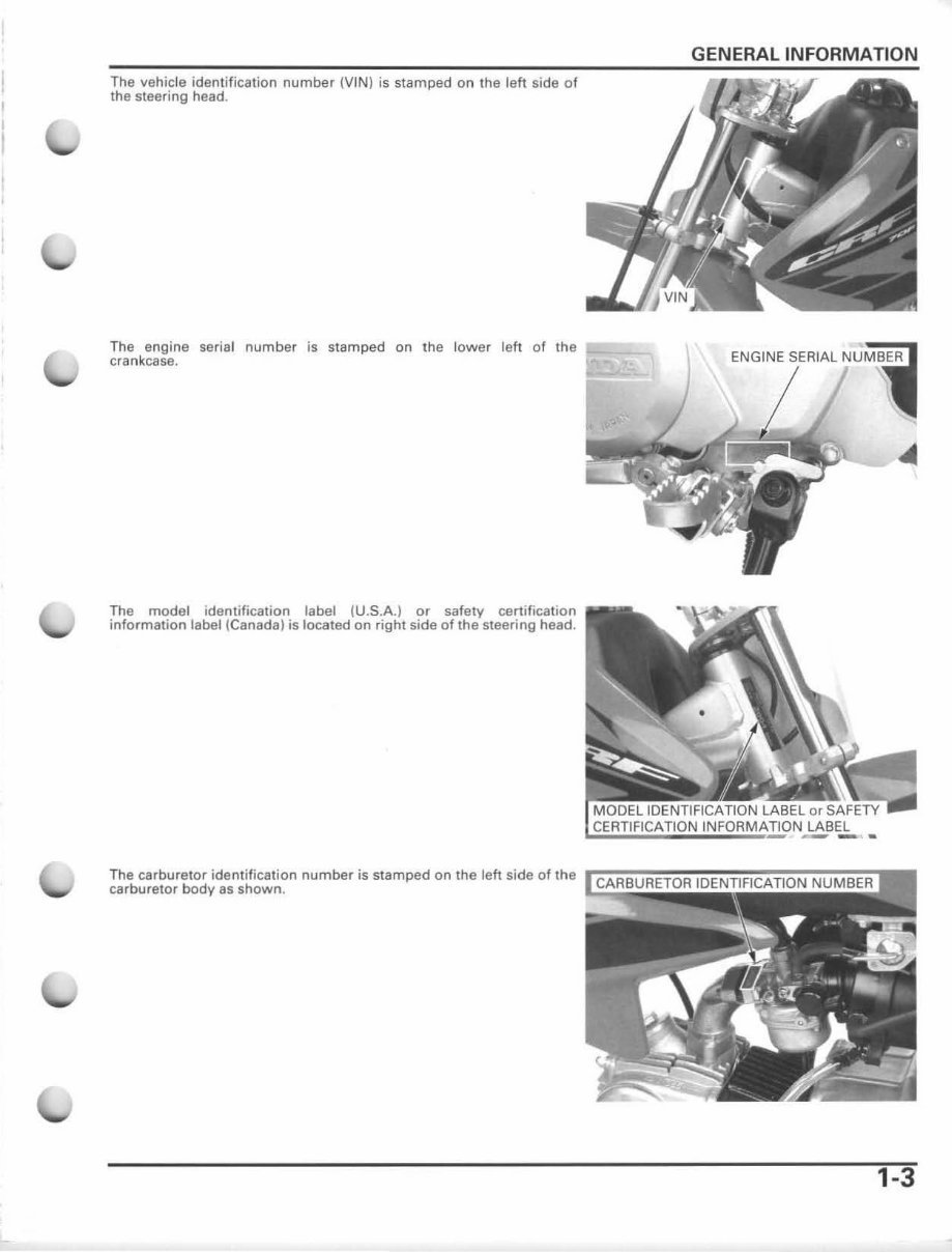 2007 HONDA CRF70F 4-STROKE Motorcycle Factory Service & Work Shop Manual preview img 7