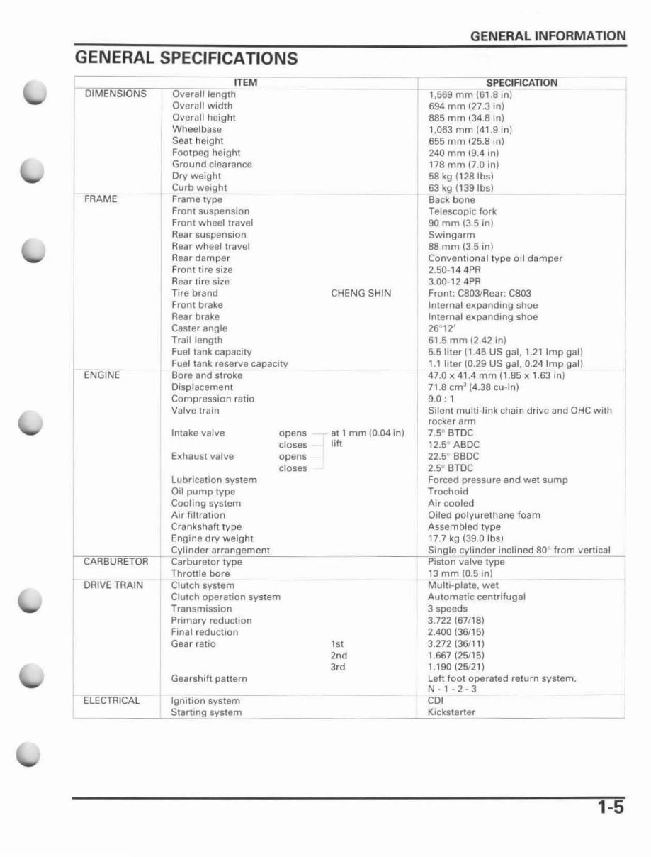 2007 HONDA CRF70F 4-STROKE Motorcycle Factory Service & Work Shop Manual preview img 9