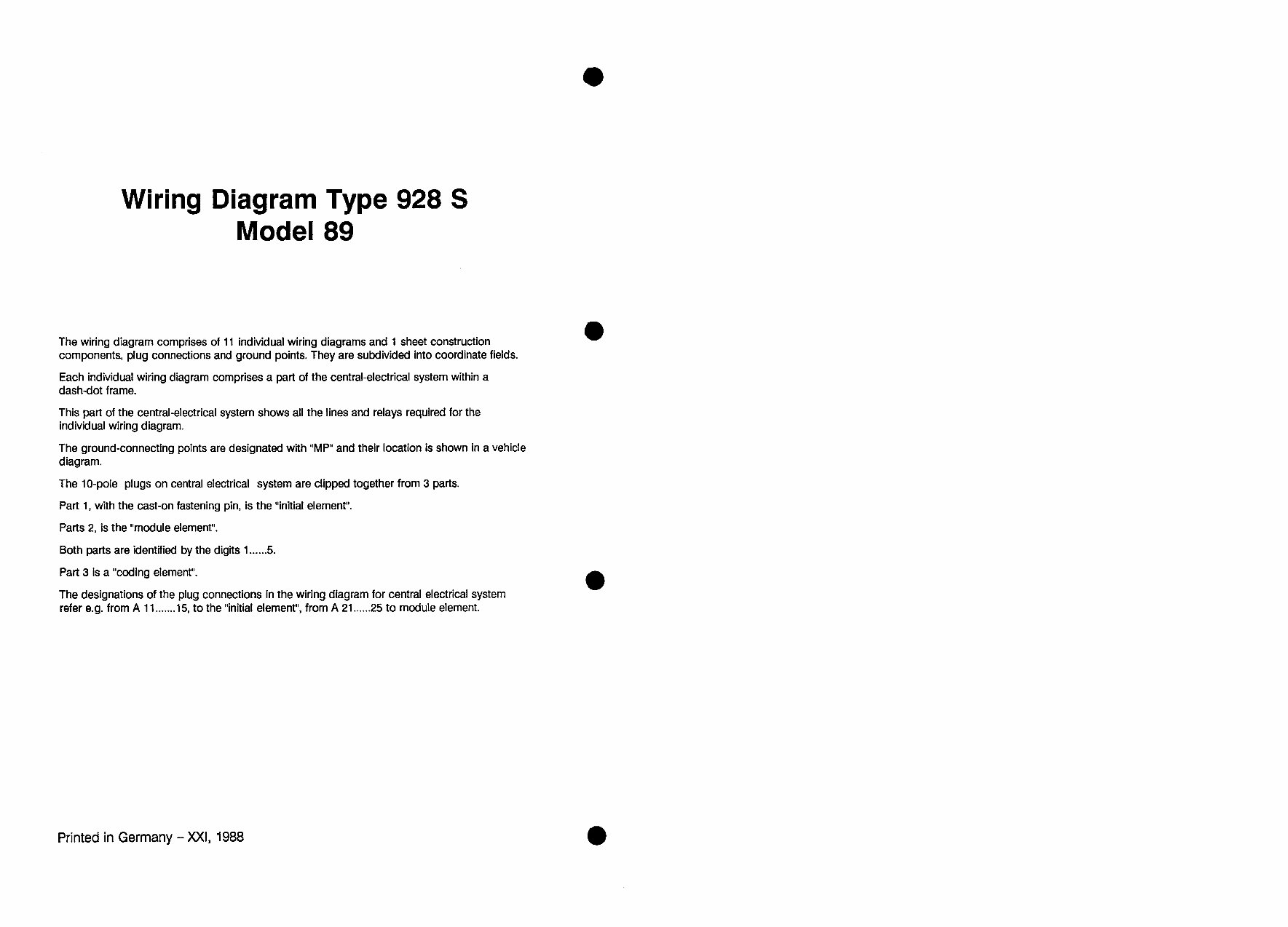 PORSCHE 928 S Model 89 Wiring Diagram preview img 2